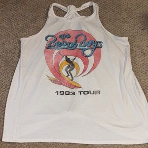 Women’s White Beach Boys Graphic Tank Top SZ M